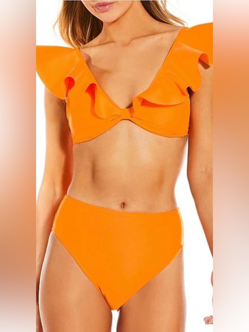 ANTONIO MELANI Orange Ruffle Bikini Set